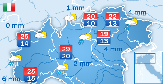 Weersverwachting voor vandaag Weersverwachting voor vandaag
